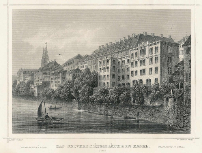 <p>Das Universitätsgebäude in Basel , 395 , 317.5 * Verlag Lange</p>