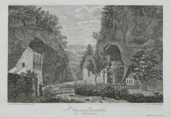 <p>498 , 454,  St.Verenen Einsiedelei aus Alpenrosen 1828</p>