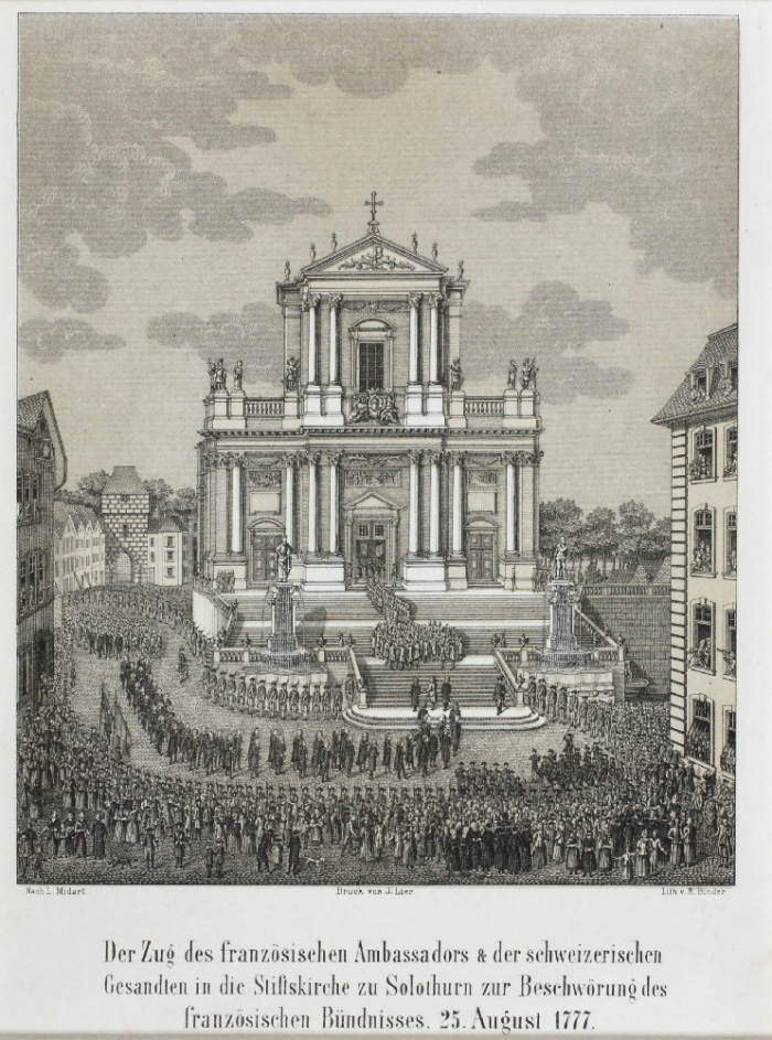 <p>499+ 386 520.21 -  25.08.1777 St Ursenkirche Einzug franz- Ambassadors in die St. Ursen Kirche in Solothurn</p>