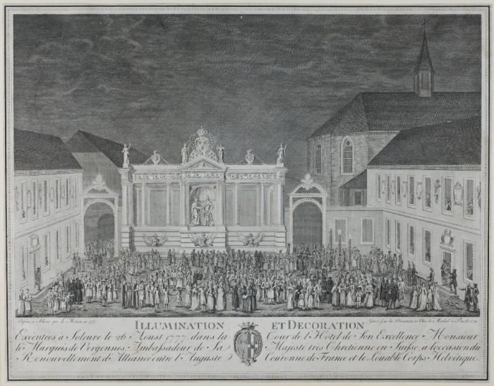 <p>Anlässlich Geb.Daupins 6.Fevrier 1782 dans la Cour de lÂ’Hôtel de Son Excellen.. Ambassadorenhof  Zur Info</p>