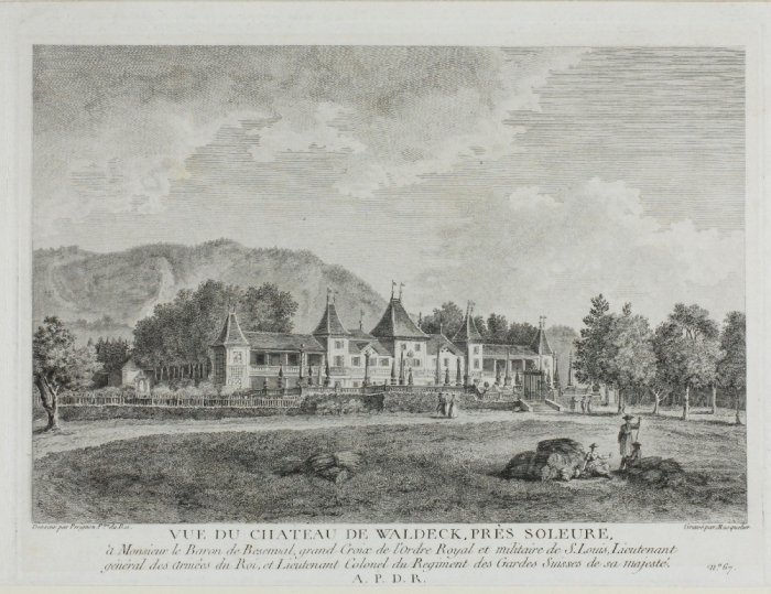 <p>331  Pl.Nr.67 Vue  du  château de Waldeck , Waldegg Schloss bei Solothurn</p>