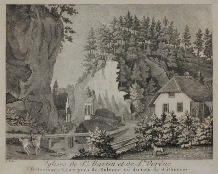 <p>499 Rüttnen bei Solothurn  Eglise de St. Martin et de St. Verêne Pellerinage fitué près de Soleure</p>