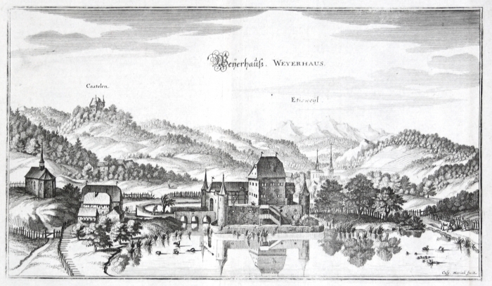 <p>Weierhaus , 323  M.Z. Topographia Helvetiae</p>