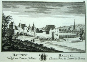 <p>324 Hallwil. Hallwÿl. Schloss im Berner Gebiet. Wappen. Hallwyl. Château dans le Canton de Berne. 14</p>