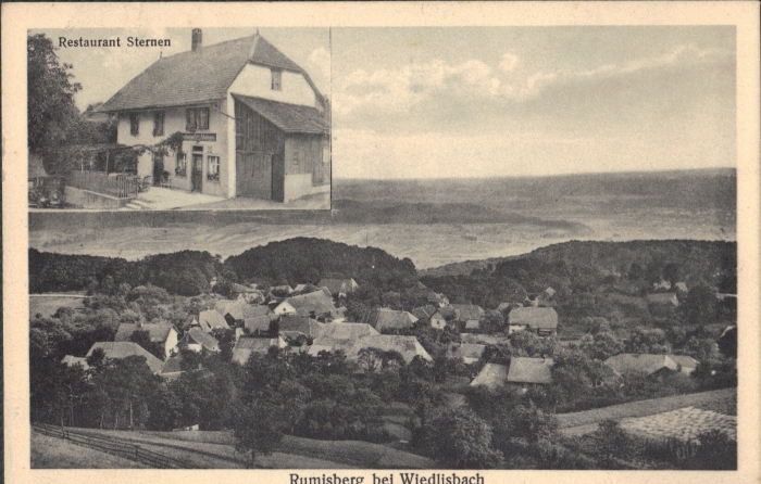 <p>Totalansicht + Restaurant Sternen , Karte Top Zustand ,9.3.1933</p>